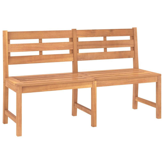 vidaXL Outdoor Patio Bench Garden Park Bench with Backrest Solid Wood Teak - Loft&Timber