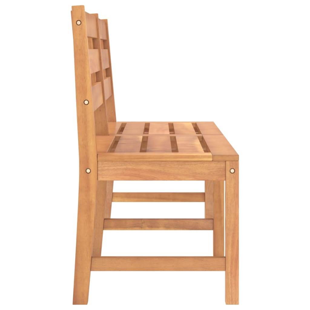 vidaXL Outdoor Patio Bench Garden Park Bench with Backrest Solid Wood Teak - Loft&Timber