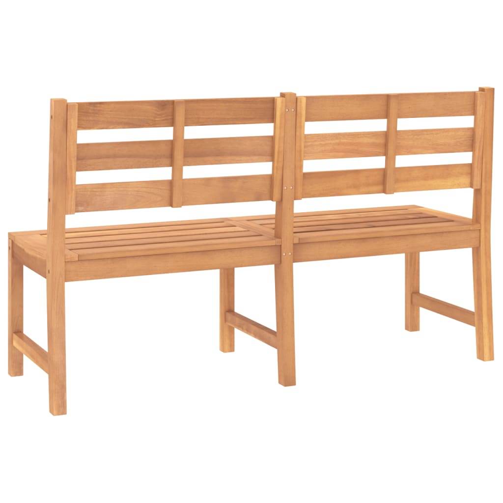 vidaXL Outdoor Patio Bench Garden Park Bench with Backrest Solid Wood Teak - Loft&Timber