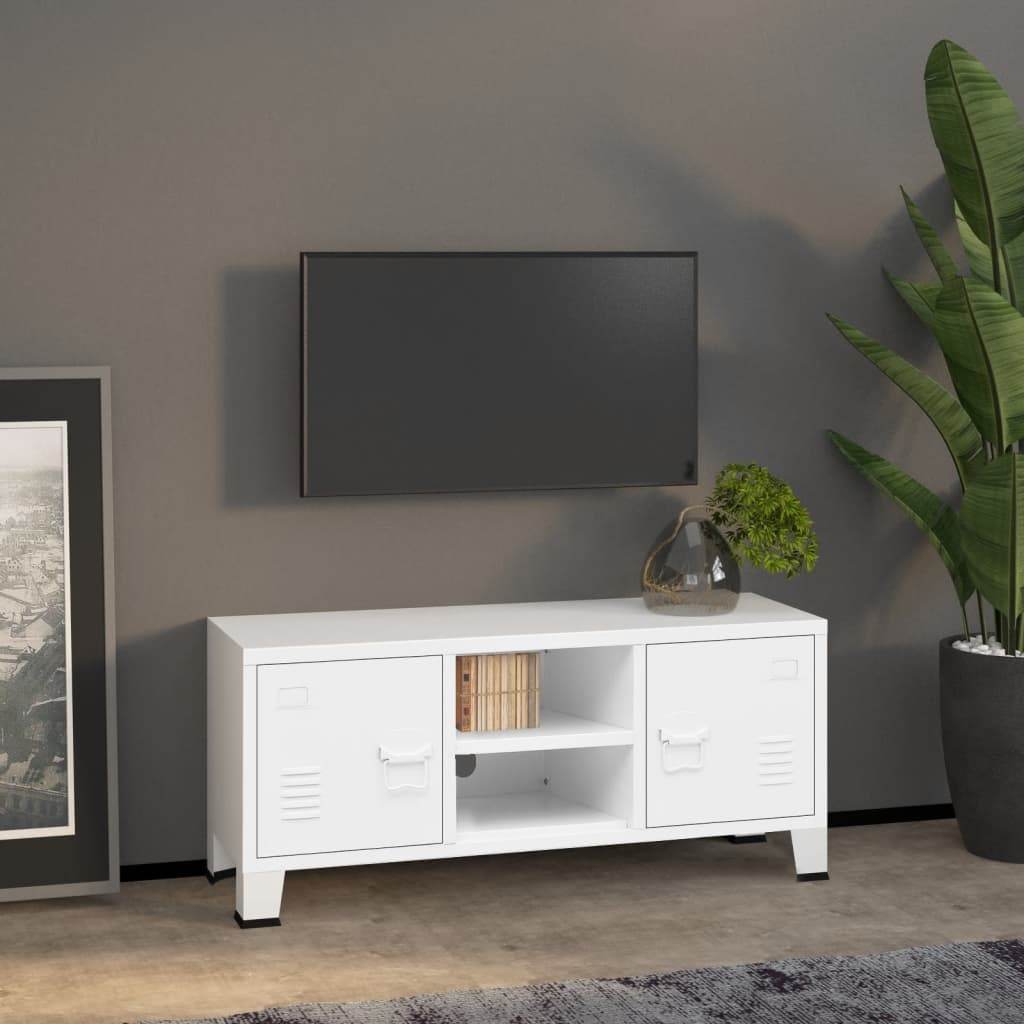 vidaXL TV Stand TV Console Sideboard TV Unit Home Media Unit Cupboard Metal - Loft&Timber