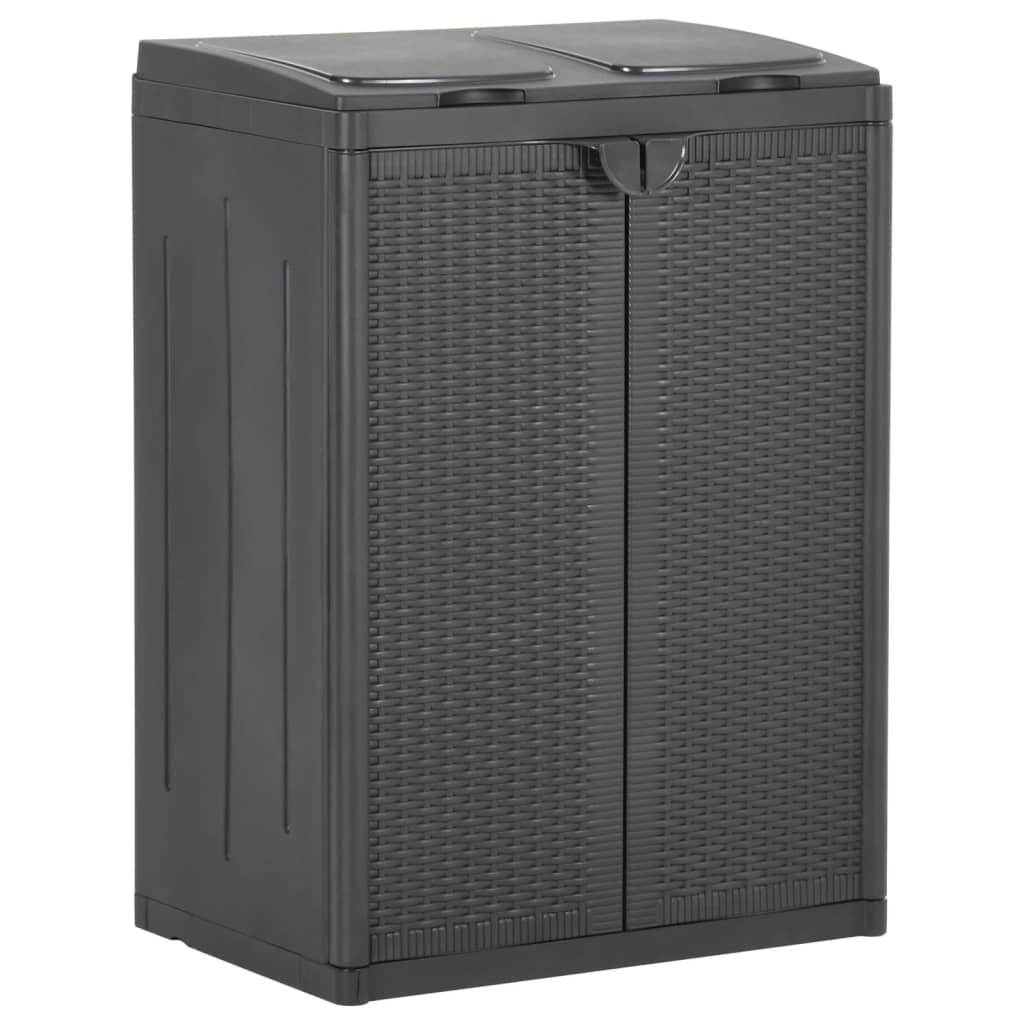 vidaXL Trash Can Free Standing Recycling Garbage Can Waste Bin Container PP - Loft&Timber