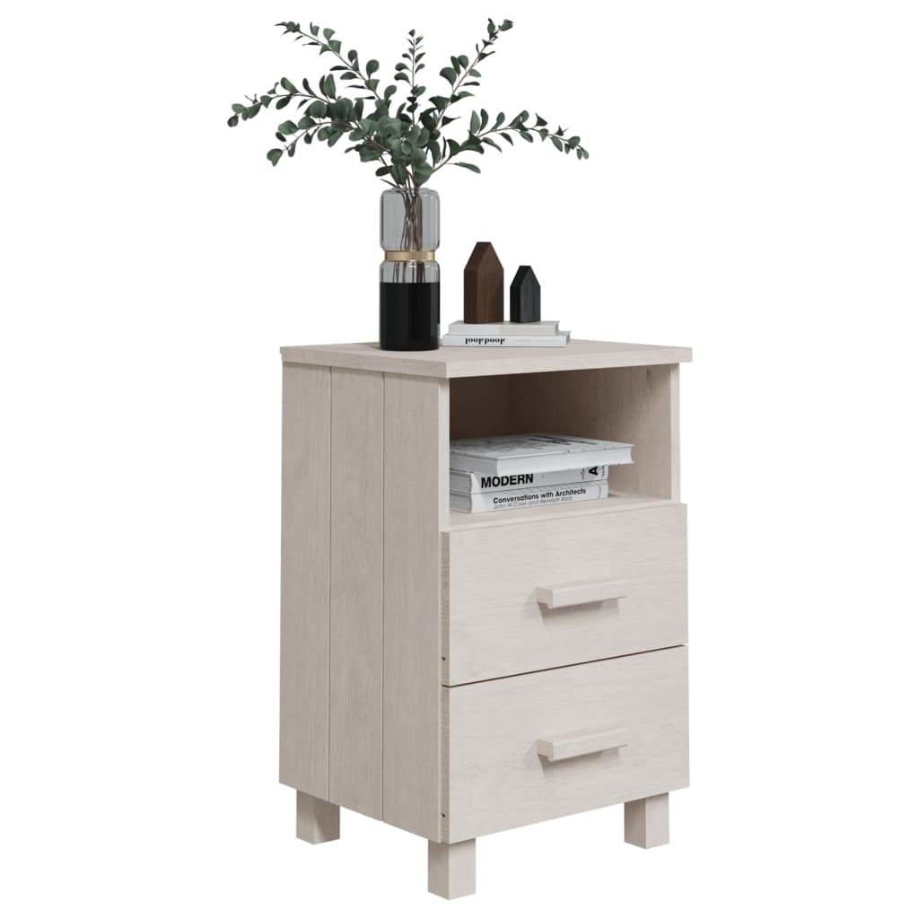 vidaXL Nightstand Storage Bedside Cabinet Nightstand with 2 Drawers Pine Wood - Loft&Timber