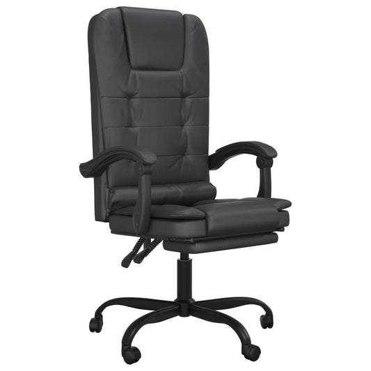 vidaXL Massage Chair Desk Office Chair with Adjustable Footrest Faux Leather - Loft&Timber