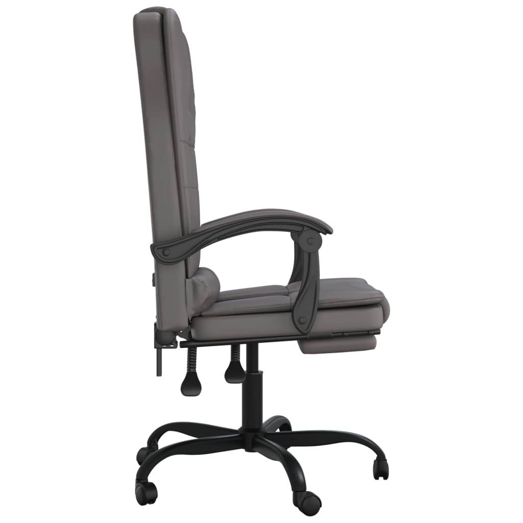 vidaXL Massage Chair Desk Office Chair with Adjustable Footrest Faux Leather - Loft&Timber