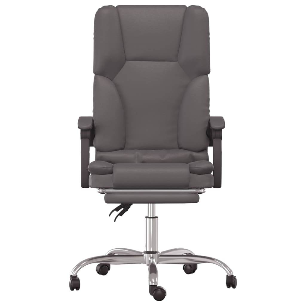 vidaXL Massage Chair Desk Office Chair with Adjustable Footrest Faux Leather - Loft&Timber