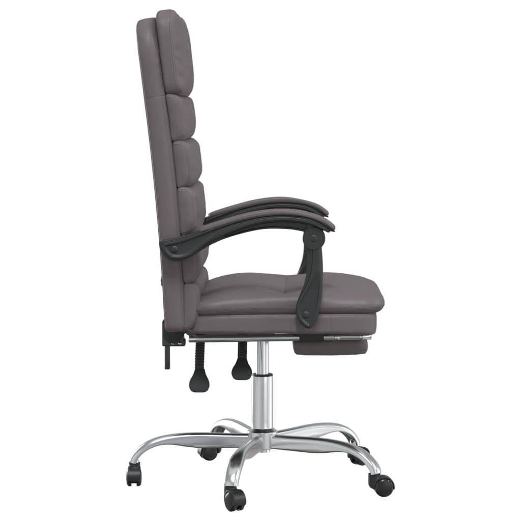 vidaXL Chair Reclining Desk Chair with Wheels for Living Room Faux Leather - Loft&Timber