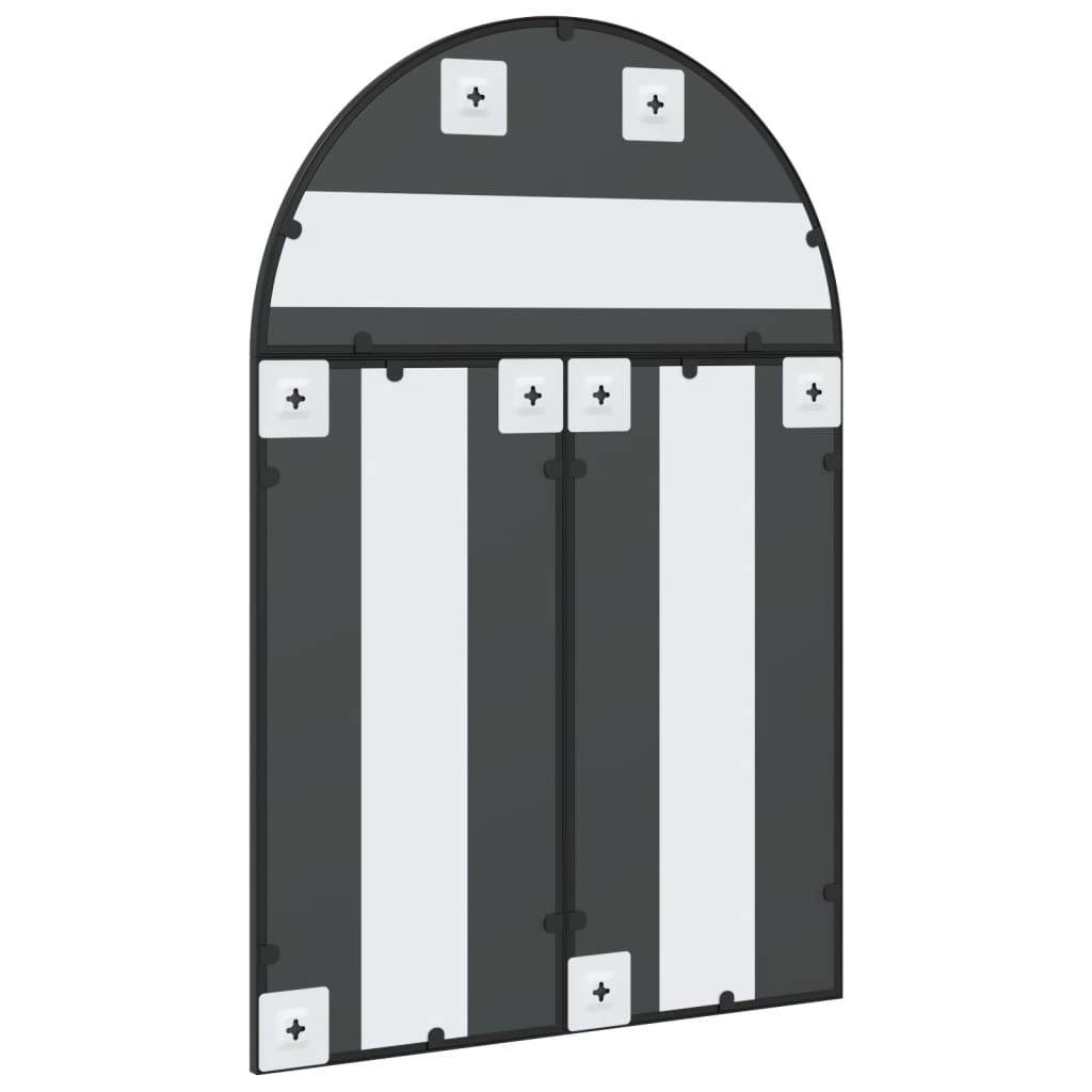 vidaXL Wall Mirror Decorative Wall Mounted Mirror for Bathroom Black Arch Iron - Loft&Timber
