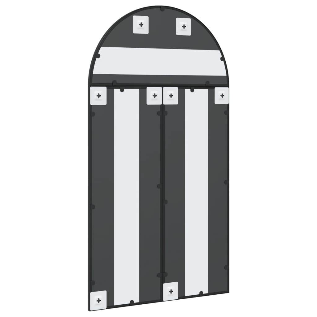 vidaXL Wall Mirror Decorative Wall Mounted Mirror for Bathroom Black Arch Iron - Loft&Timber