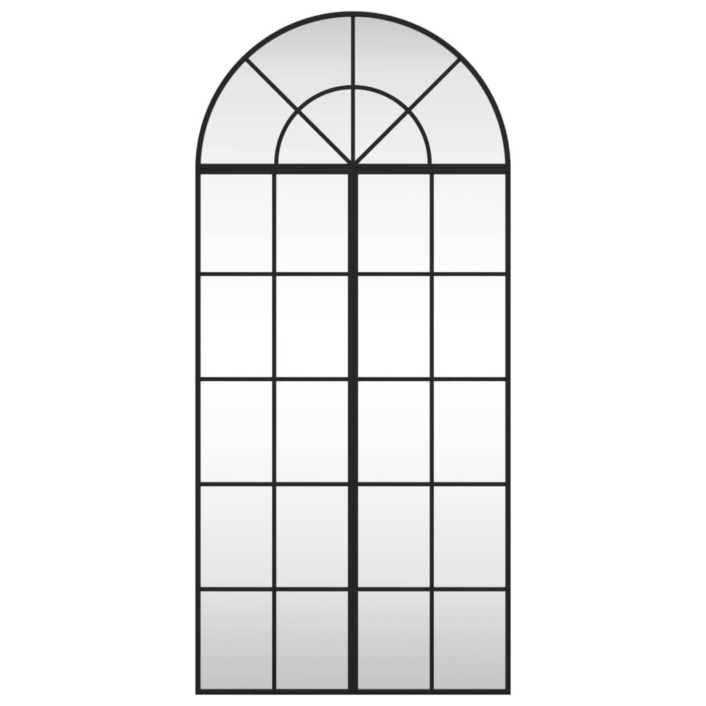 vidaXL Wall Mirror Decorative Wall Mounted Mirror for Bathroom Black Arch Iron - Loft&Timber