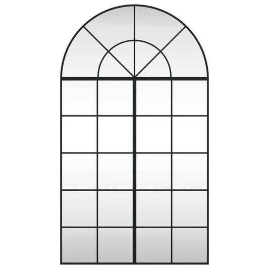 vidaXL Wall Mirror Decorative Wall Mounted Mirror for Bathroom Black Arch Iron - Loft&Timber