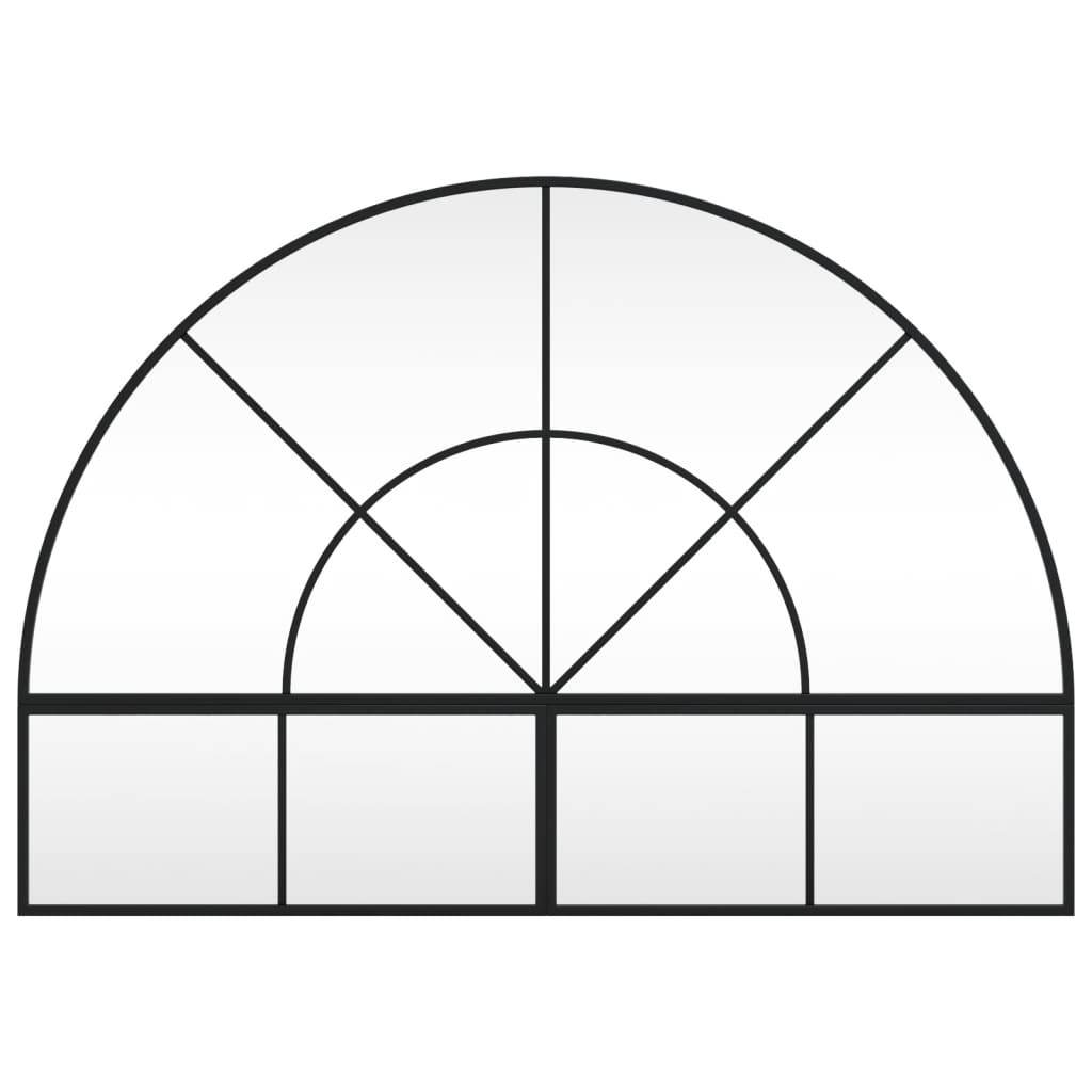 vidaXL Wall Mirror Decorative Wall Mounted Mirror for Bathroom Black Arch Iron - Loft&Timber