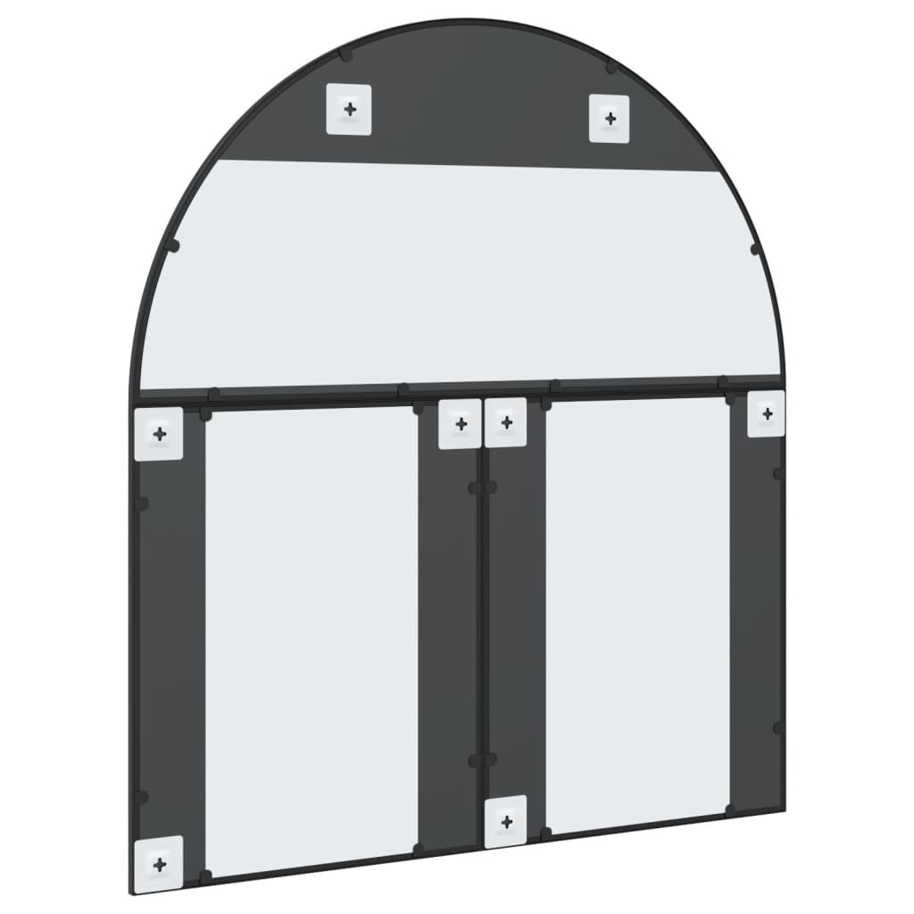 vidaXL Wall Mirror Decorative Wall Mounted Mirror for Bathroom Black Arch Iron-3