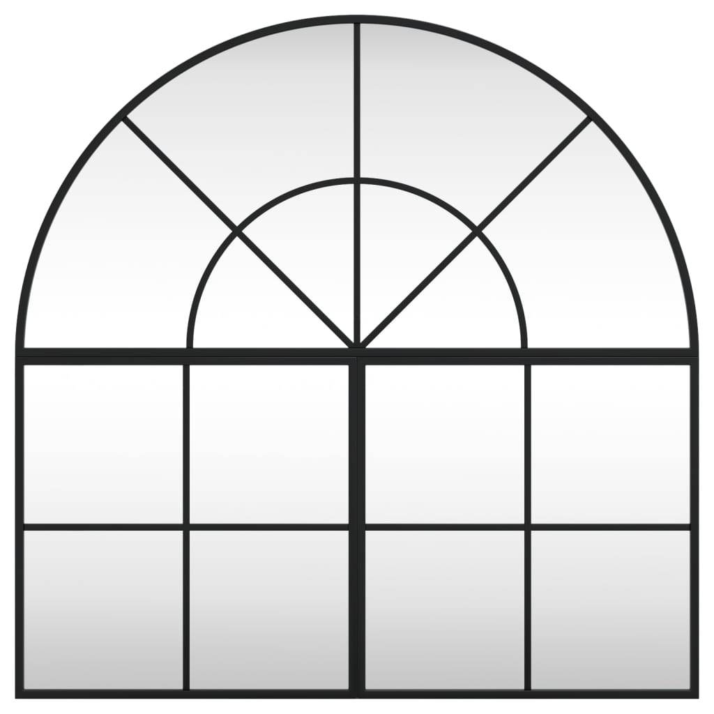 vidaXL Wall Mirror Decorative Wall Mounted Mirror for Bathroom Black Arch Iron - Loft&Timber