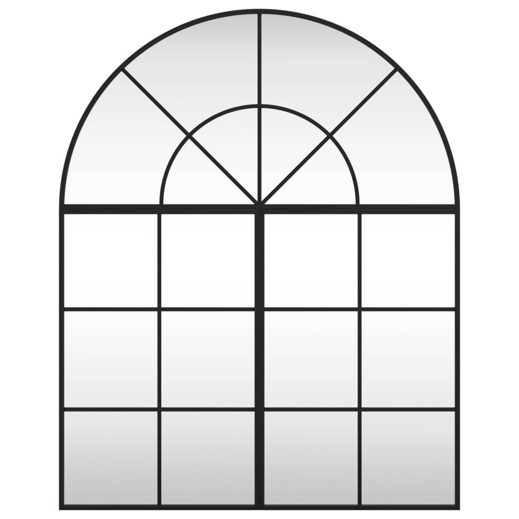 vidaXL Wall Mirror Decorative Wall Mounted Mirror for Bathroom Black Arch Iron - Loft&Timber