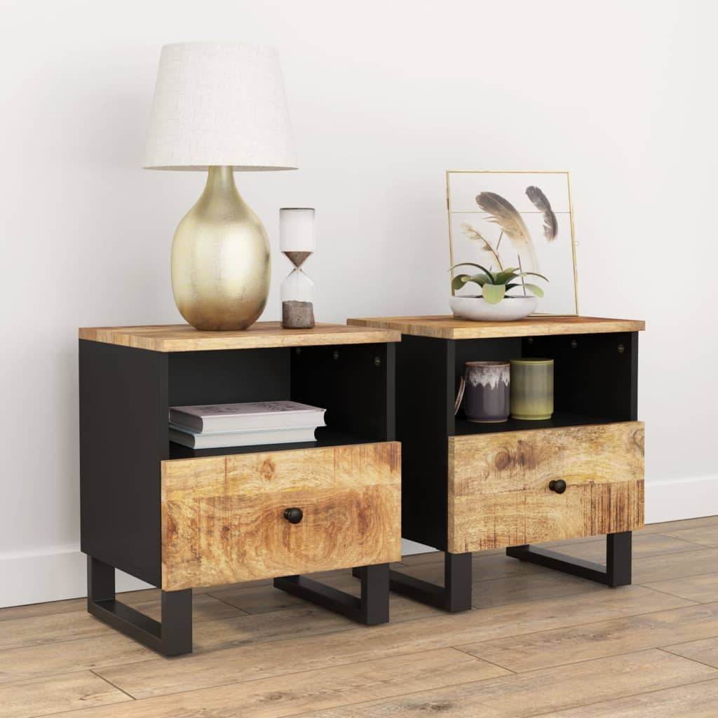 vidaXL Cabinet Storage Accent Nightstand End Table for Bedroom Solid Wood - Loft&Timber