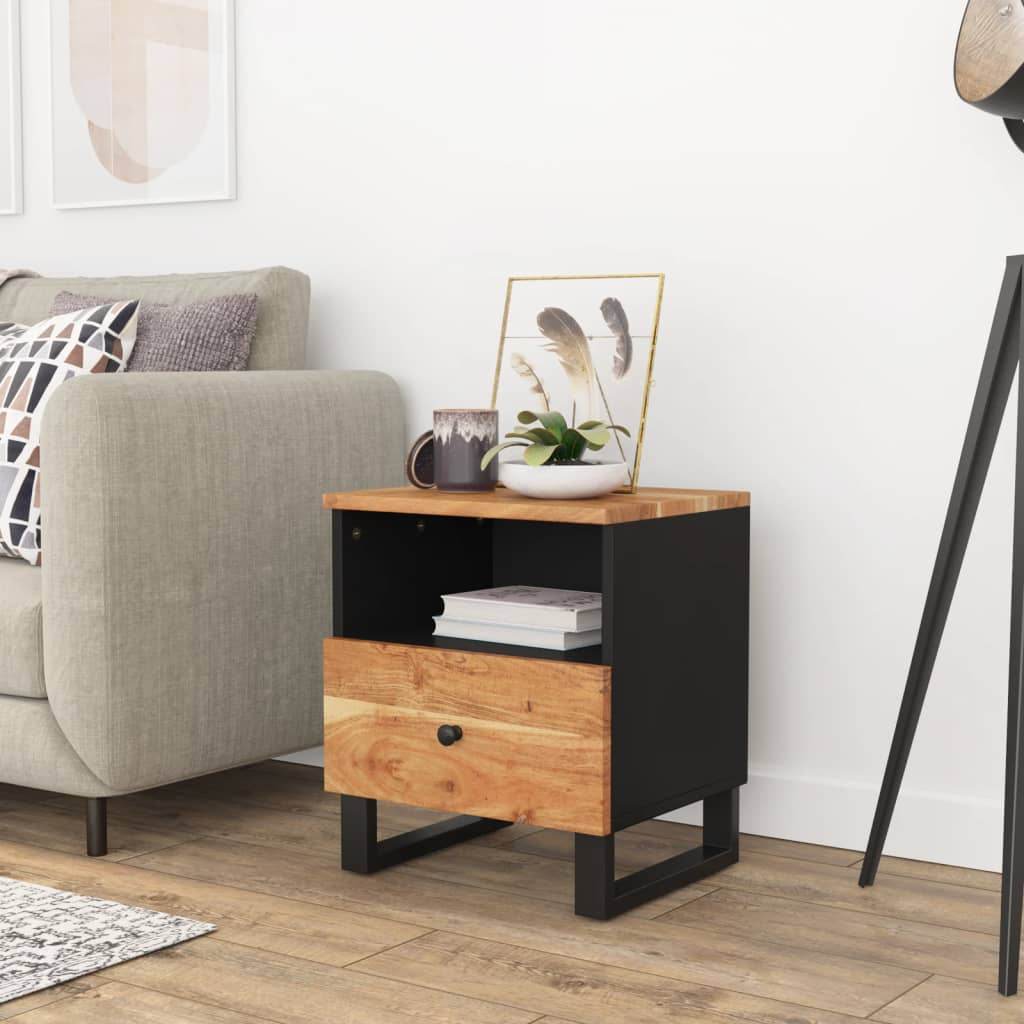 vidaXL Cabinet Storage Accent Nightstand End Table for Bedroom Solid Wood - Loft&Timber