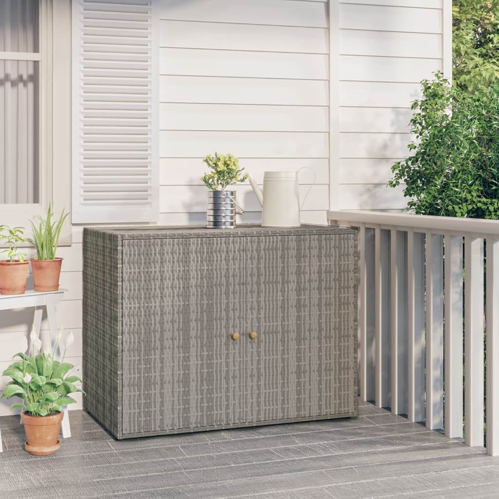 vidaXL Storage Unit Outdoor Storage Cabinet Patio Storage Box Poly Rattan - Loft&Timber