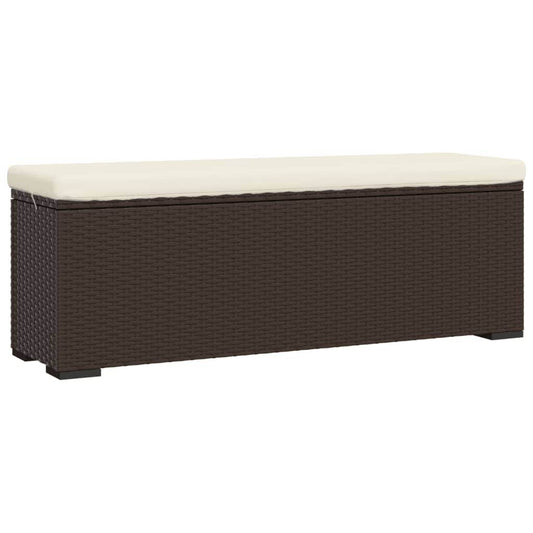 vidaXL Ottoman Bench with Cushion Outdoor Wicker Dining Bench Poly Rattan - Loft&Timber