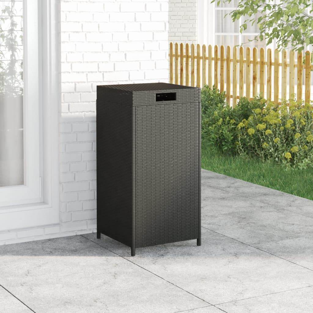 vidaXL Trash Bin Outdoor Rubbish Garbage Can with a Removable Lid Poly Rattan - Loft&Timber