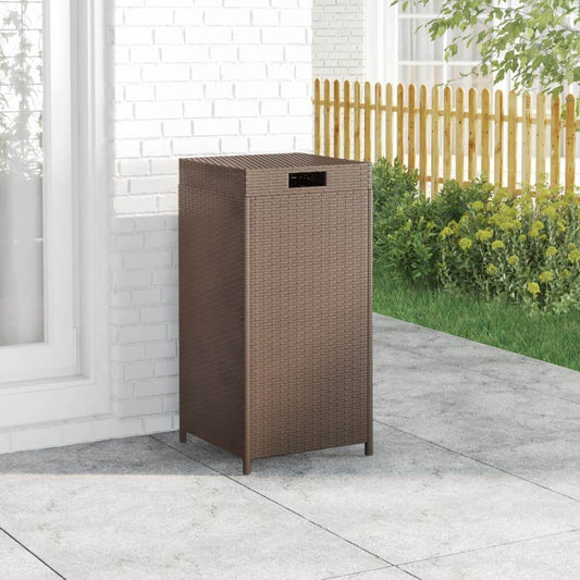 vidaXL Trash Bin Outdoor Rubbish Garbage Can with a Removable Lid Poly Rattan - Loft&Timber