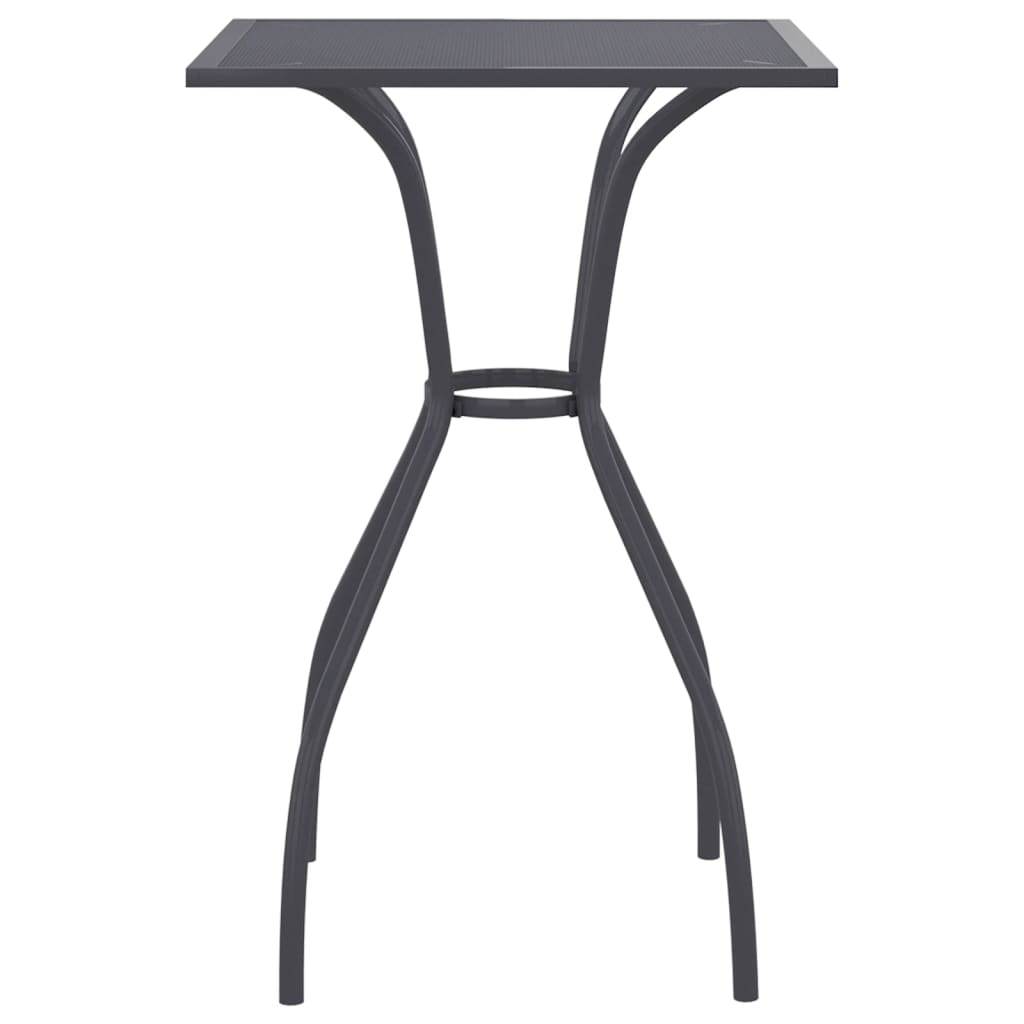 vidaXL Patio Table Outdoor Bistro Table with Metal Frame Anthracite Steel Mesh - Loft&Timber