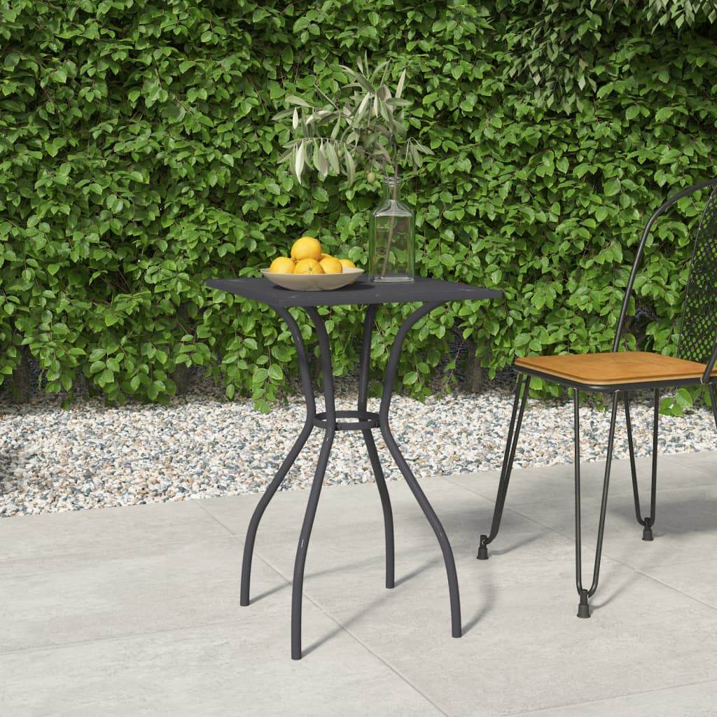 vidaXL Patio Table Outdoor Bistro Table with Metal Frame Anthracite Steel Mesh - Loft&Timber