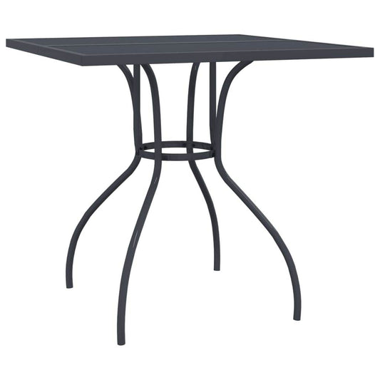 vidaXL Patio Table Outdoor Bistro Table with Metal Frame Anthracite Steel Mesh - Loft&Timber