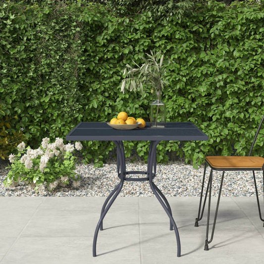 vidaXL Patio Table Outdoor Bistro Table with Metal Frame Anthracite Steel Mesh - Loft&Timber