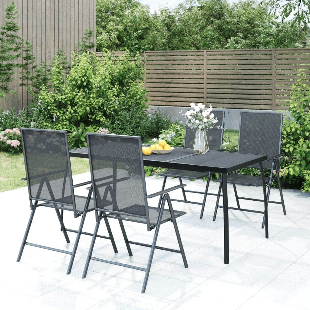 vidaXL Patio Table Outdoor Bistro Table with Metal Frame Anthracite Steel Mesh - Loft&Timber