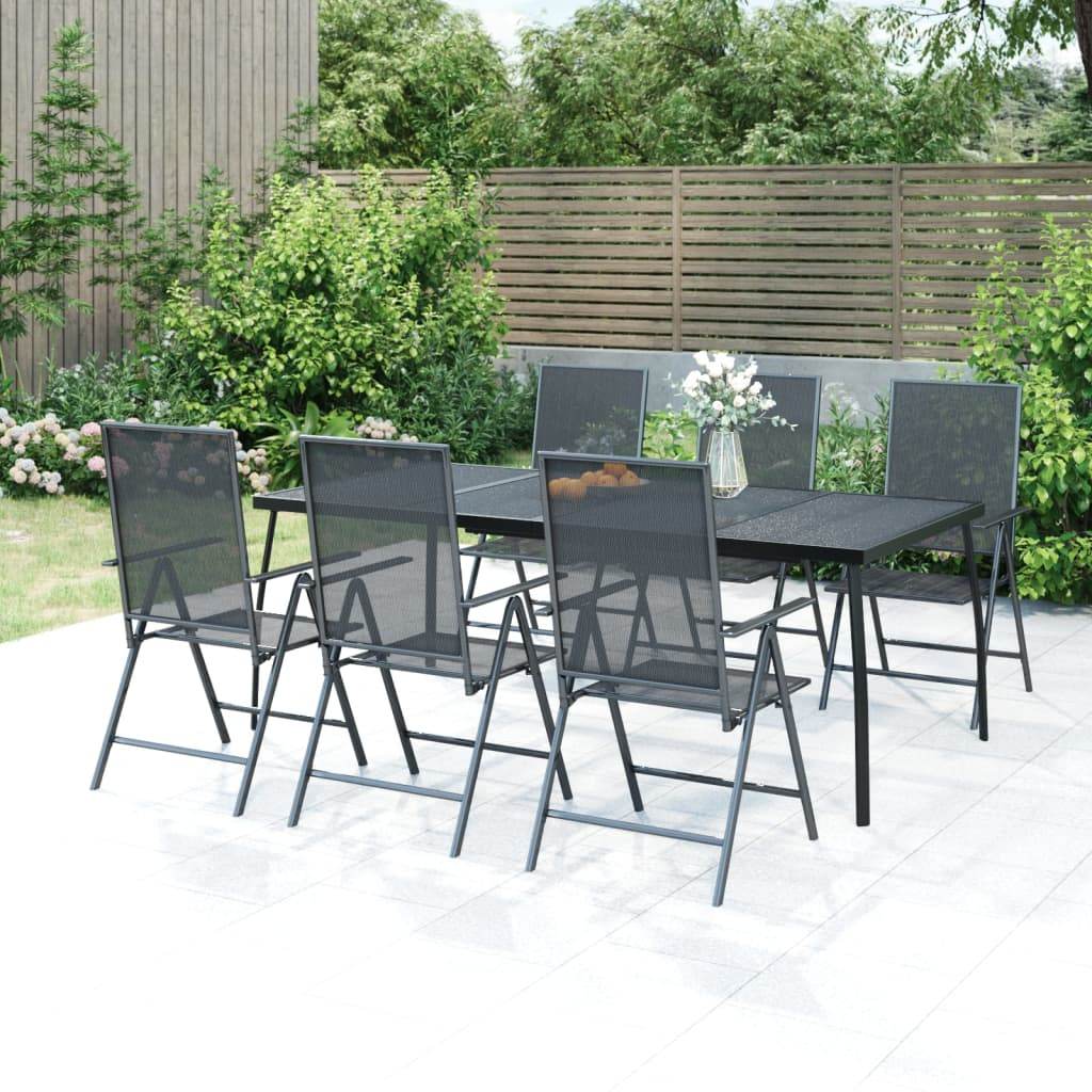 vidaXL Patio Table Outdoor Bistro Table with Metal Frame Anthracite Steel Mesh - Loft&Timber