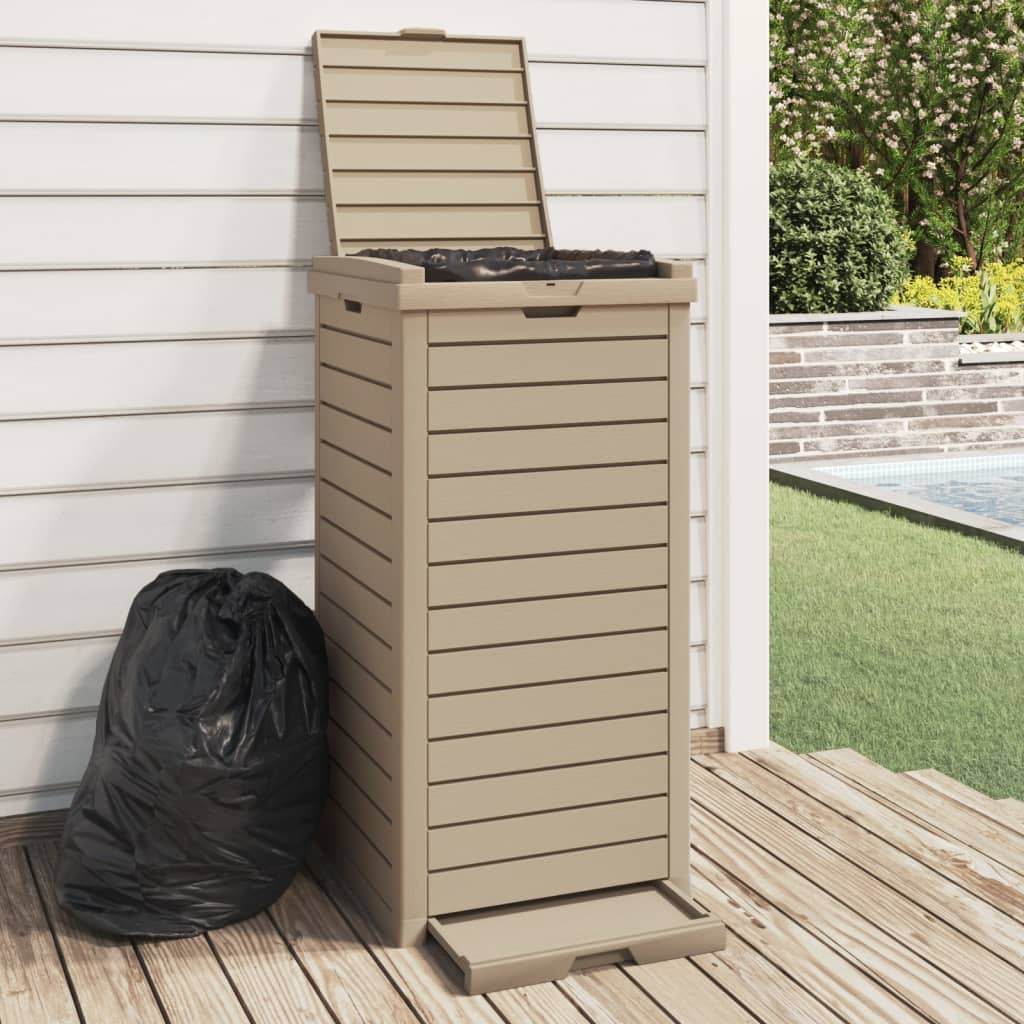 vidaXL Trash Can Garbage Can Trash Bin for Backyard Outdoor Polypropylene - Loft&Timber