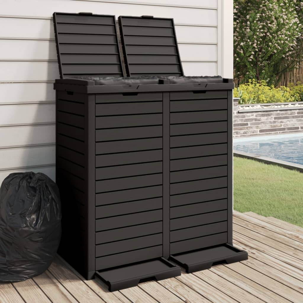 vidaXL Trash Can Garbage Can Trash Bin for Backyard Outdoor Polypropylene - Loft&Timber