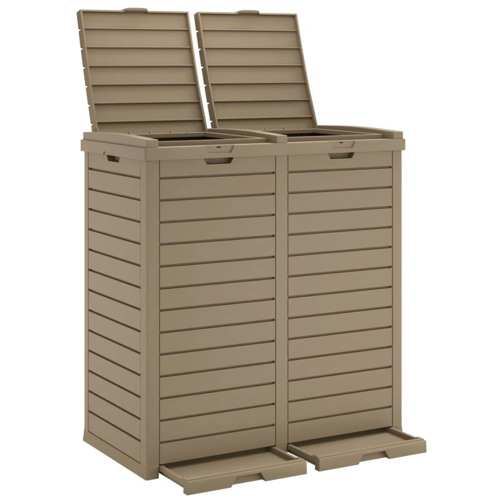 vidaXL Trash Can Garbage Can Trash Bin for Backyard Outdoor Polypropylene - Loft&Timber