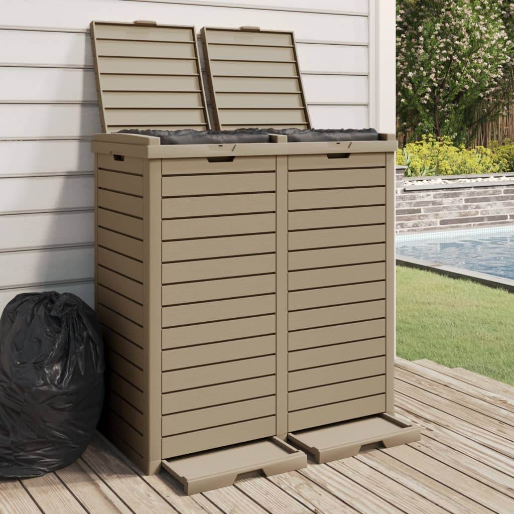 vidaXL Trash Can Garbage Can Trash Bin for Backyard Outdoor Polypropylene - Loft&Timber