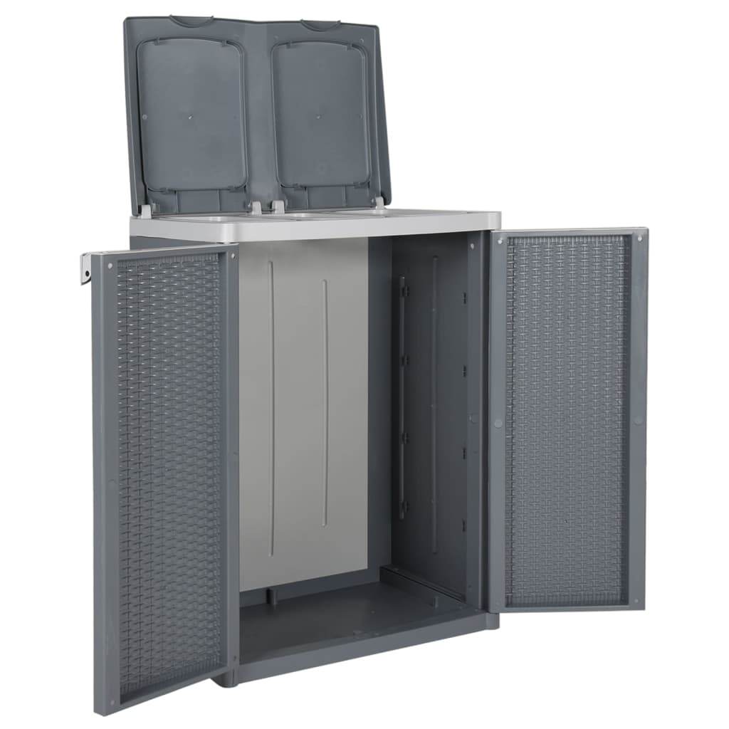 vidaXL Trash Can Free Standing Recycling Garbage Can Waste Bin Container PP - Loft&Timber