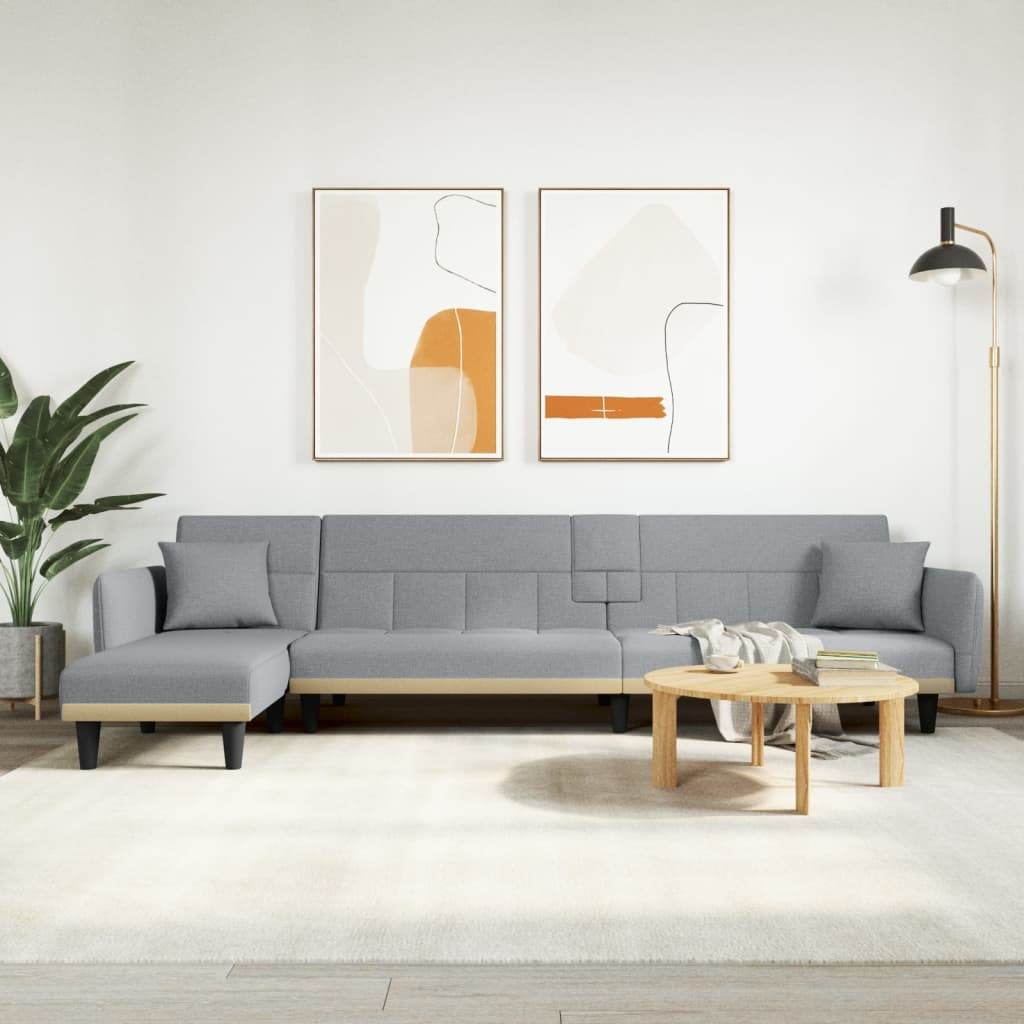 vidaXL Sofa Bed Folding Sleeper Couch Bed Settee Recliner L Shaped Sofa Fabric - Loft&Timber