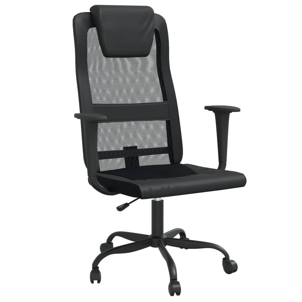 vidaXL Office Chair Office Computer Desk Chair Mesh Fabric and Faux Leather - Loft&Timber