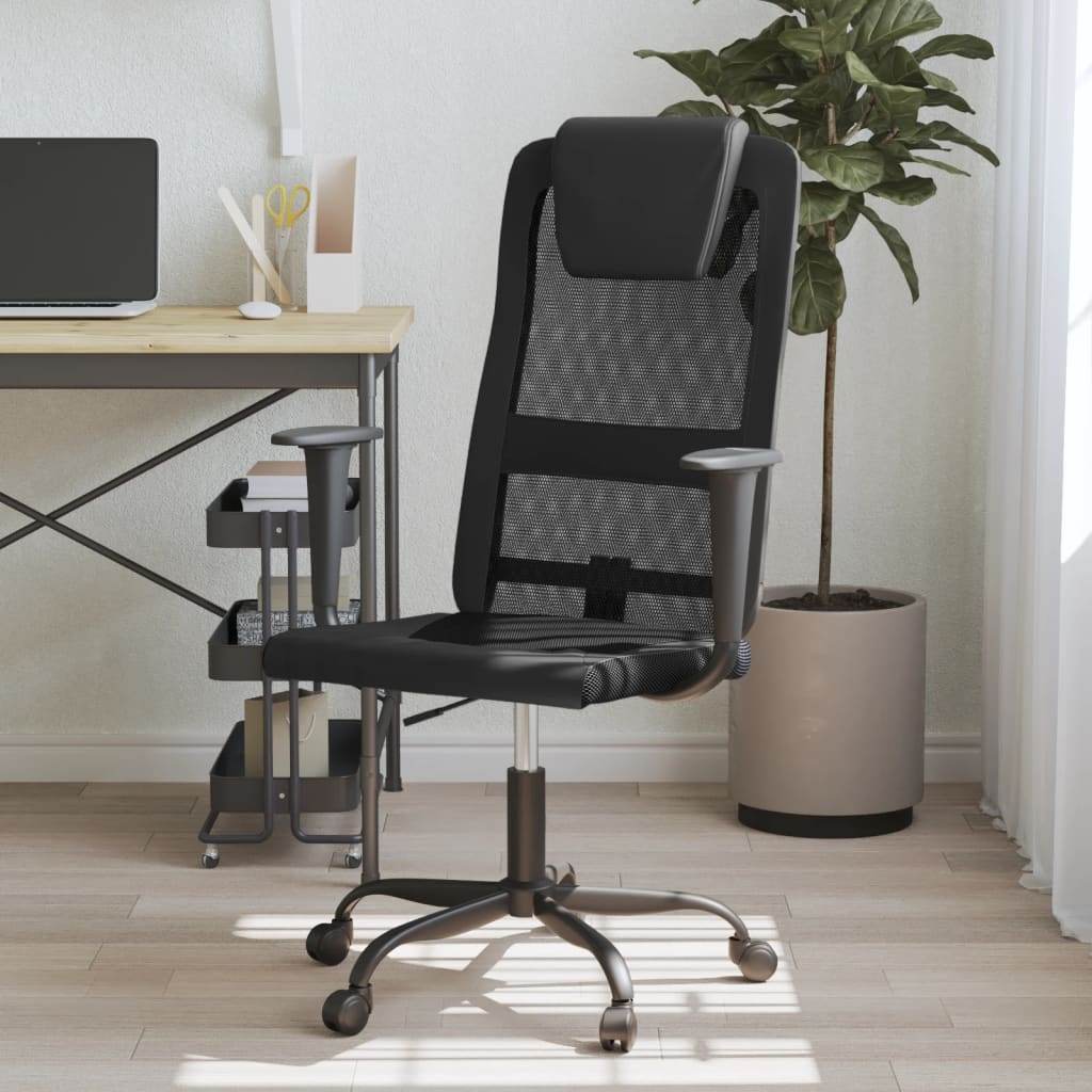 vidaXL Office Chair Office Computer Desk Chair Mesh Fabric and Faux Leather - Loft&Timber