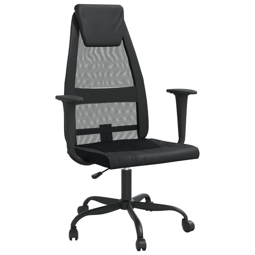 vidaXL Office Chair Rolling Computer Desk Chair Mesh Fabric and Faux Leather - Loft&Timber
