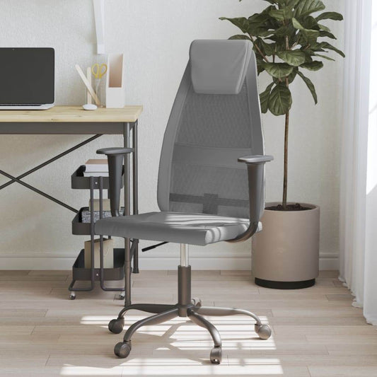 vidaXL Office Chair Rolling Computer Desk Chair Mesh Fabric and Faux Leather - Loft&Timber