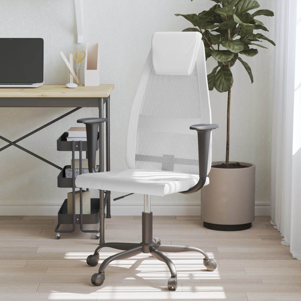 vidaXL Office Chair Rolling Computer Desk Chair Mesh Fabric and Faux Leather - Loft&Timber