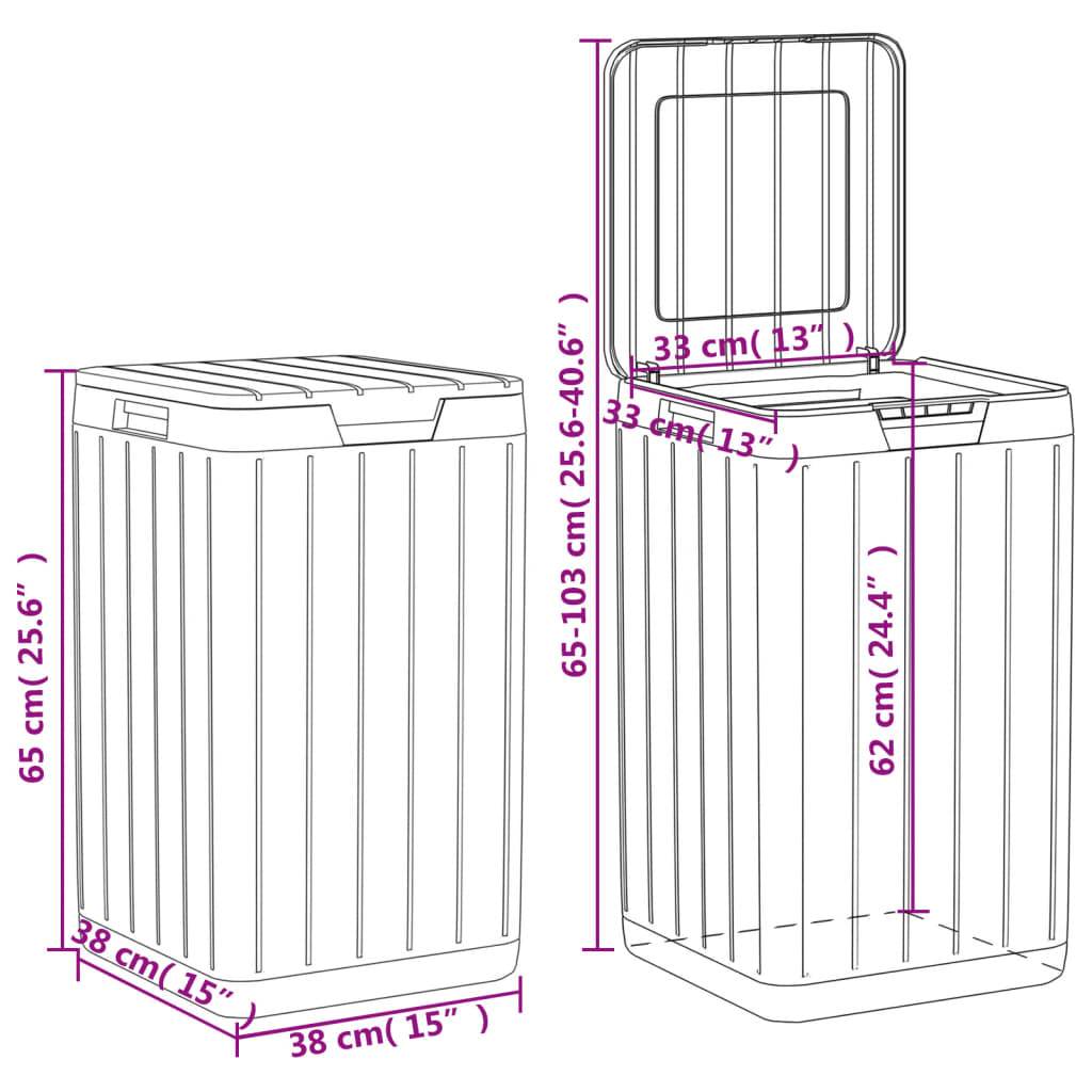 vidaXL Outdoor Garbage Bin Trash Can Garden Waste Garbage Can Trash Bin PP - Loft&Timber
