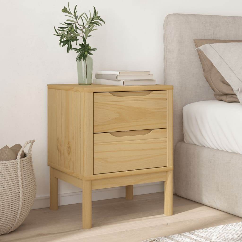 vidaXL Bedside Cabinet Nightstand Side Table Bedroom Furniture Solid Wood Pine - Loft&Timber