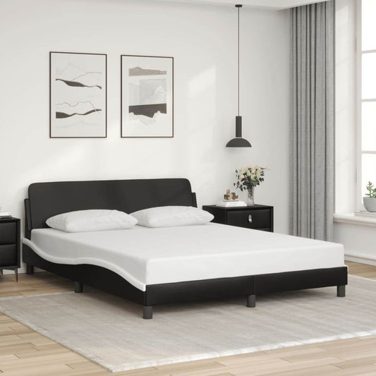 Vida XL Bed Frame without Mattress Platform Bedstead Bed Base Faux Leather - Loft&Timber