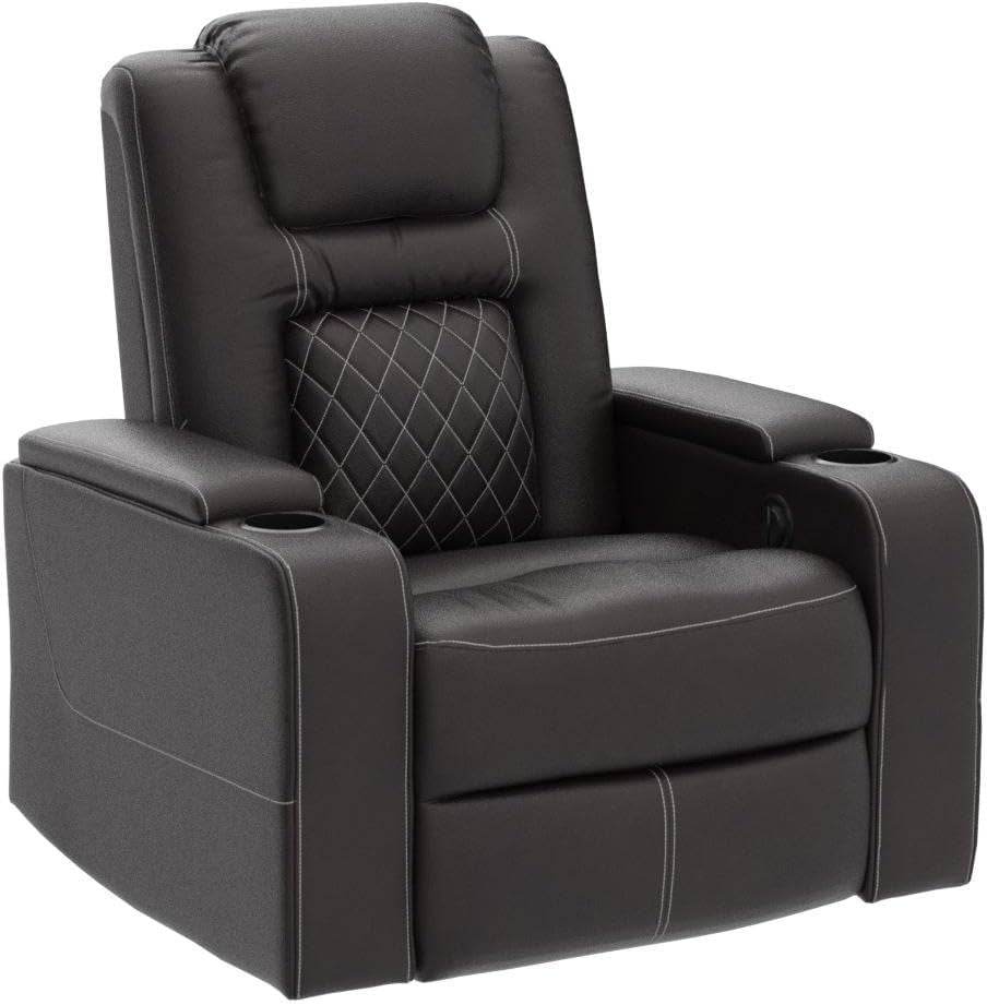 Electric Power Recliner Chair (Brown) - Loft&Timber
