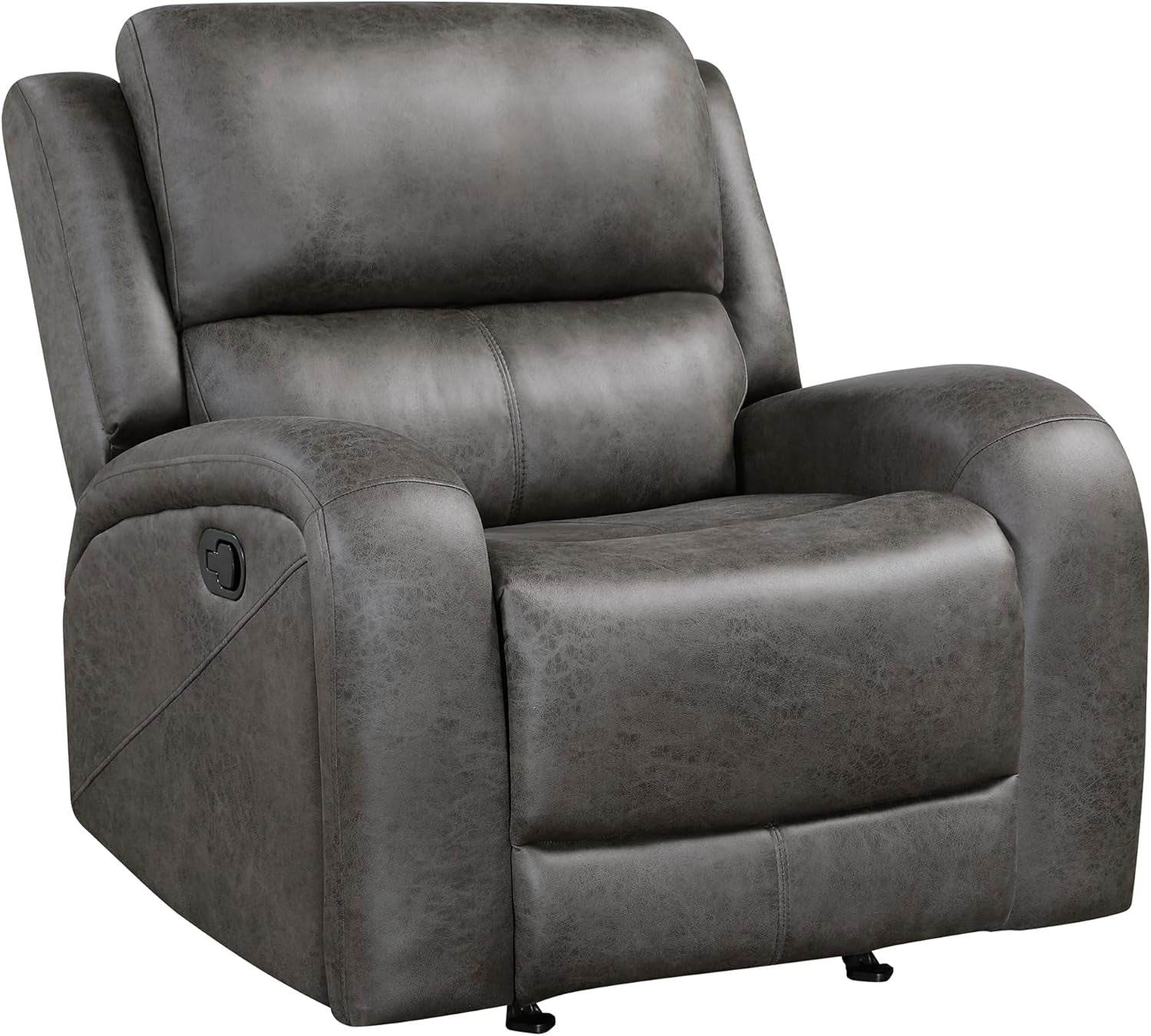 Rocker Recliner Chair, Reclining Rocking Chair, Home Theater Reclining Seat, Manual Recliner Seat for Living Room, Nursery, Bedroom, Office, Apartment, Grey - Loft&Timber