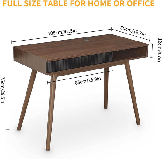 Office Desk Mid Century Modern in Walnut - Loft&Timber