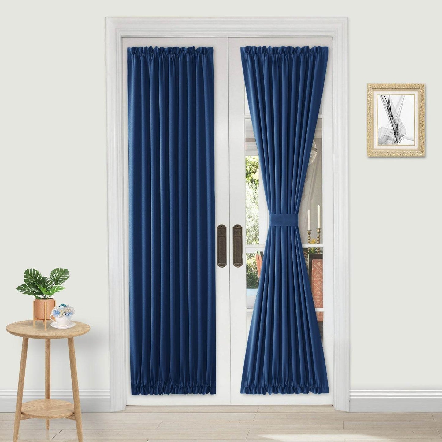 DWCN French Blackout Door Curtains, 1 Curtain Panel with Tieback - Loft&Timber