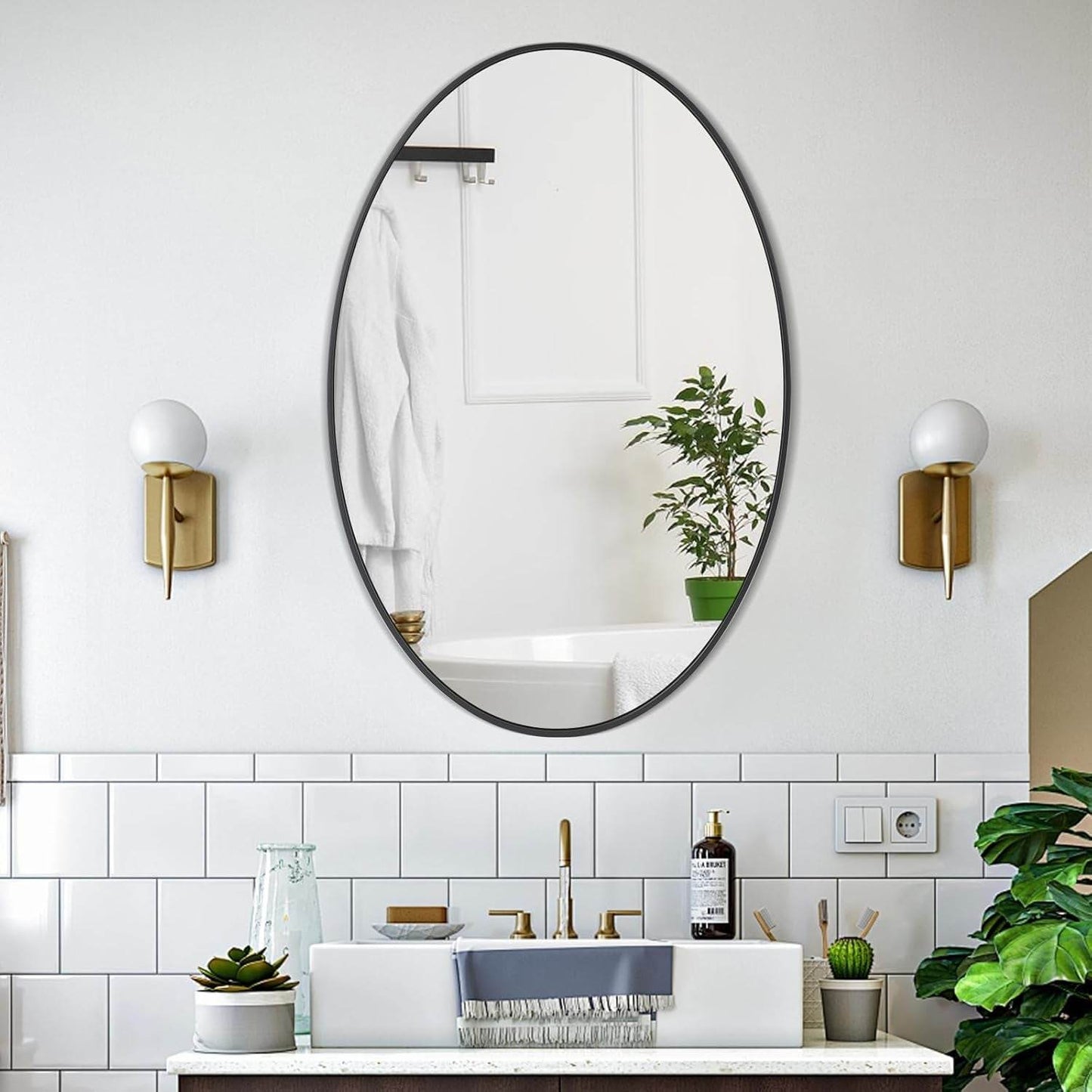 Oval Mirror 20X30 Black - Loft&Timber