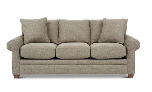 Sumptuously Upholstered Sofa Rolled Arms And Wood Legs - Loft&Timber